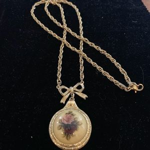 Victorian Style Rose Gold, Gold Filigree Pendant